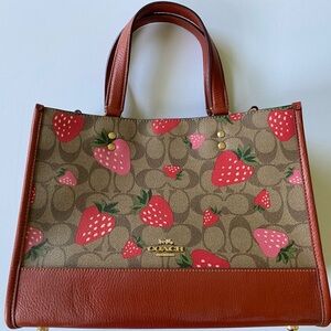 NWT Coach strawberry tote with detachable strap